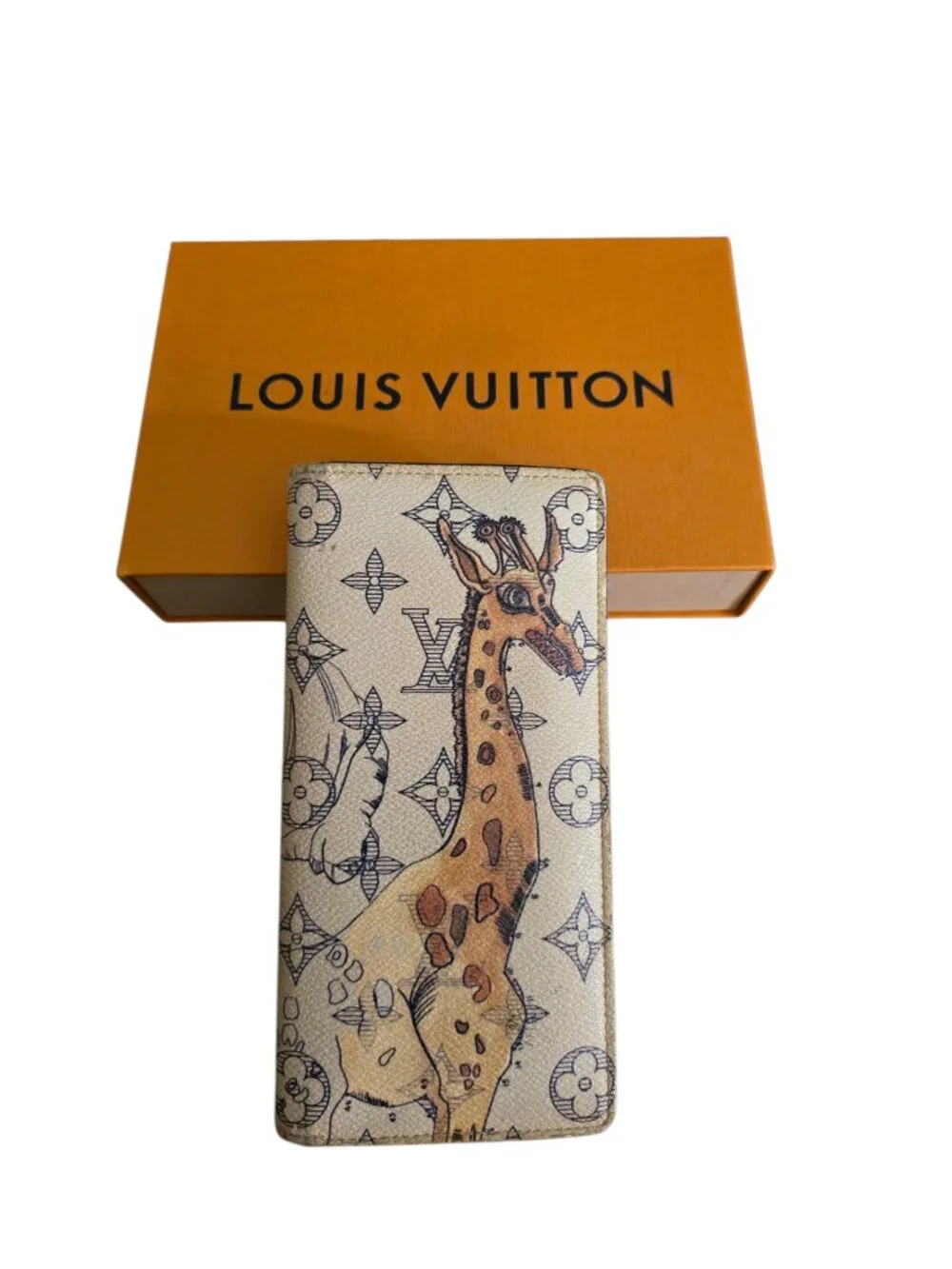 Louis Vuitton Brazza Wallet Chapman Brothers Savane Giraffe M66025 Authentic